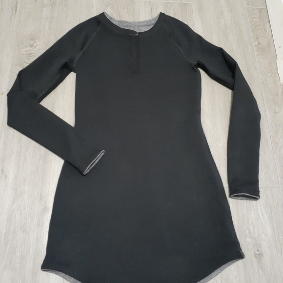 Ivivva by Lululemon Set To Go Reversible Heather Grey/Black Shirt Dress Girls 12 - Picture 6 of 8